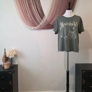 Awake-Howdy Yall Austin, TX Cropped Tee Sz XL